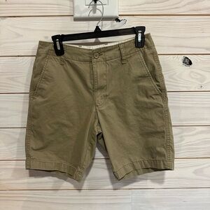 Old Navy Tan Flat Front Shorts Versatile Cotton Twill